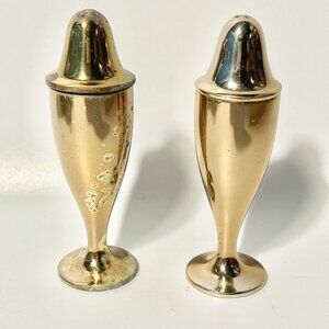 Vintage Dirilyte Dirigold Bronze Salt & Pepper Shakers Set Mid Century